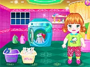 Play Baby Home Adventure free online game, baby cleaning room and doing laundry, home chore simulator