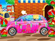 Play Clean My New Pink Car online free game, car wash simulator, scrubbing pink vehicle