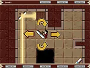 Screenshot of the top-down puzzle game Lightmare showing a vampiress character avoiding a beam of light inside a dark mansion.