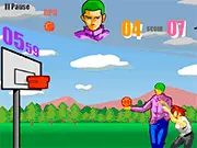 Basketball Shootout free online game screenshot, shooting a basketball at a hoop, sports game