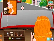 Drive to Work Slacking free online game screenshot - Samantha doing makeup while driving and avoiding cars and trucks on the road
