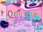 The messy beauty parlor needing to be cleaned up in the free online game Messy Parlour Clean Up.