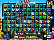 The grid-based puzzle game Diamond Connect Mania showing identical diamond jewels being matched and removed from the board.