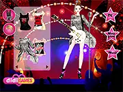 Rock Concert free online dress up game screenshot, rocker chick with guitar and edgy outfit, PlayArcadeHub