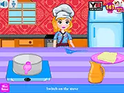 Sofia cooking Chinese fried noodles free game, girl in a kitchen preparing a wok of noodles on PlayArcadeHub