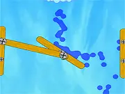 Save Water puzzle game screenshot, showing a player drawing a wooden board to direct water flow into a cup