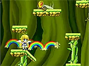 Shena the angel from Rainbow Castle game on a mission to fight enemies and save Rainbow City
