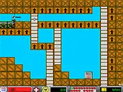 Screenshot of the online multiplayer FPS game Pawn, showing action in a custom-built arena with two player characters battling in a deathmatch.