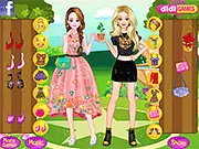 Style two best friends with floral outfits for their perfect picnic in this fun outdoor fashion game.