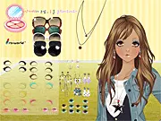 Crystal Woman dress up game featuring a model wearing sparkling, beautiful jewelry and a fashionable, elegant outfit
