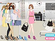Pastoral Breeze Dress Up free girl game, styling a rustic spring outfit, fruit orchard and farm setting, free online dress-up game screenshot.