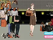 Female character dressed in a cheerful outfit, ready for a night of K song and fun on her happy small holiday