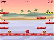 A Box Adventure free platformer game screenshot showing the little box character jumping over spikes in a geometric level