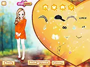 Online dress up game showing stylish autumn jackets, hats, and scarves