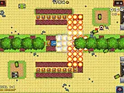 Tank combat action in Super Battle City 2 with an upgraded tank defending a military base against enemies