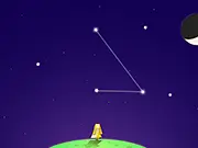 Stargazers free online game, connecting dots in the sky to draw pictures and shapes shown by the star fairy