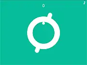 Occulus online game screenshot showing a central orb switching between the inner and outer circles to avoid rotating nubs