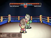 Ringside Hero game banner featuring a boxer in the ring and manager's screen, play free boxing management game online