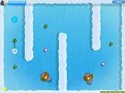 Play Sling Ice Junior free online physics game with 10 levels of slingshot action on an icy course