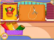 Make a Plush Turkey Toy free online game screenshot showing craft materials, sewing, and the finished Thanksgiving turkey plush.