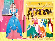 Screenshot of the Thanksgiving Fashion dress-up game, showing the character Helen ready to choose an elegant dress for her holiday dinner party