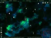 Thumbnail for Galaxy Harvest free online strategy game, showing an alien planet with space crops and a spaceship defending against space locusts
