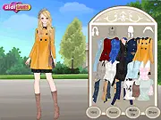Private School Girl Dress Up free online fashion game screenshot showing Catherine and her wardrobe of preppy style clothes for an international student meeting.