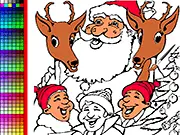 Jolly Santa Claus Coloring free online game, Christmas, festive art, print coloring page