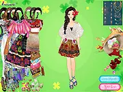 Play Spain Fiery Style Dress-Up free online fashion game creating outfits with floral skirts and hats