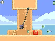 Grapple Cat game screenshot, free online grappling hook runner game, survival game against tsunami