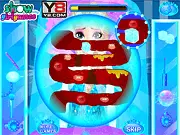 Frozen Elsa Belly Pain free online doctor game screenshot showing Elsa in a hospital on PlayArcadeHub