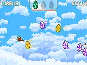 Play Jurassic Flight free online as a Pterodactyl collecting dinosaur eggs in a prehistoric world