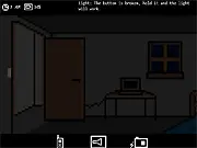 Thumbnail for Afraid of Dark free online horror game, showing a dark room with a beam of flashlight shining into the darkness