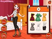 Thumbnail for Thanksgiving Makeover Flash free online game, showing a character with flawless makeup and a beautiful holiday outfit