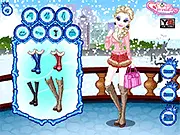 Modern Queen Elsa free online dress up game on PlayArcadeHub, showing Queen Elsa in a chic winter outfit and makeup.