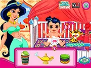 Princess Jasmine Baby Caring game screenshot - Baby care and dress-up with Princess Jasmine and her cute baby