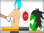 Gameplay screenshot of Dead Detention #1, showing the unique anime-style, scribble-y art in this free online interactive story on PlayArcadeHub.