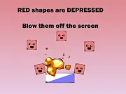 Red Remover BLAST free online physics puzzle game featuring red and green blocks and explosion effects