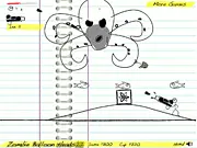 Zombie Balloon Heads 2 free online game screenshot, showing a hand-drawn zombie-like balloon enemy on notebook paper