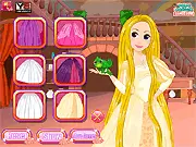 Rapunzel Haircuts Design free online game screenshot, showing Rapunzel receiving a new haircut and styling