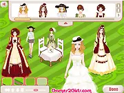 Gameplay screenshot of Romantic Garden, a free online game showing a tranquil English afternoon tea scene with a puppy and flowers.