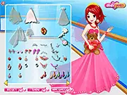 Glamorous Bride dress-up game image showing a beautifully styled bride-to-be wearing an elegant wedding dress and diamond jewelry