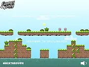 My Self puzzle platformer game screenshot, character splitting in half to reach the golden coin online