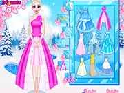 Elsa's Queen Wedding game screenshot showing the princess in a beautiful white wedding gown and veil with her prince standing nearby