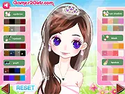 Rose Bride free wedding dress-up game online. Choosing a gown and applying make-up for the bride.