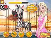 Elsa Zoo Adventure online game free Frozen character animal care