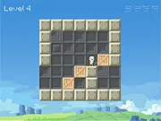 BOX! online puzzle game interface showing 3D cubes and blocks being manipulated in a mind-bending structure
