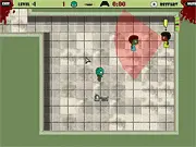 Zombify game screenshot showing a lone character navigating a ruined building with broken floors and crumbling walls in a survival adventure