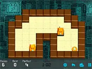 Slydrs block-sliding puzzle game online free, guiding orange robots onto switches