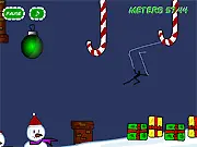 Spider Stickman 5 X Mas Special free online game, stick figure swinging on a rope